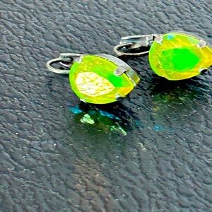 Sabika Lime Green Swarovski Crystal Teardrop Earrings